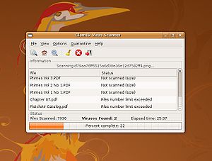 Screenshot of ClamTk 3.08 running on Ubuntu 8.... Screenshot of ClamTk 3.08 running on Ubuntu 8....