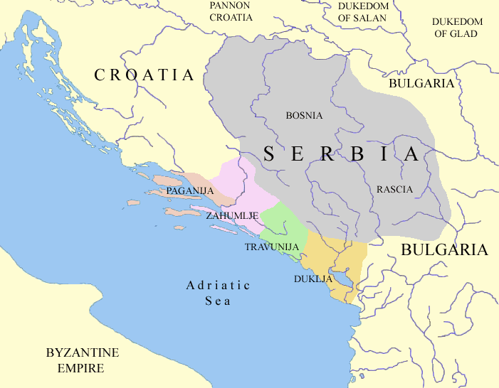 Serb lands in the 9th century