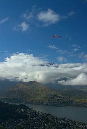 Paraglider above Queenstown