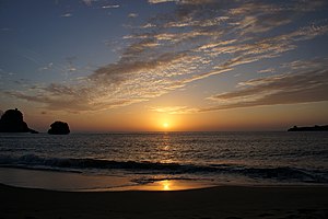 トゥドゥマリの浜の夕日、沖縄県の西表島