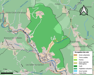 Kleurenkaart met landgebruik.