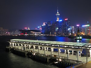 Night Scene of Pier 9, Central Piers, Hongkong