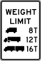 United States, more widely described at maxweight page: maxweight=8 st maxweight:hgv_articulated=12 st maxweight:hgv:conditional=16 st @ (trailer) (specify unit as short tons)