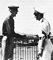 Brigadier General Alexander M. Patch, USA, (left) and Admiral Georges Thierry d'Argenlieu, France libre, (right) to the begin of 1942