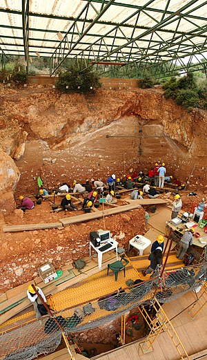 Archaeological excavations at the site of Atapuerca, Spain