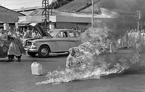 Thích Quảng Đức's self-immolation during the Buddhist crisis in Vietnam. 1963 World Press Photo of the Year winner. Malcolm Browne went on to win the 1964 Pulitzer Prize as well.