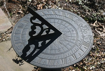 A sundial is a device that measures time by the position of the Sun.