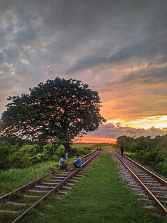 The Dhaka–Chittagong railway is a rail line connecting the Dhaka, Dhaka Division, Bangladesh's capital and largest city, with the southeast harbor city of Chittagong, Chittagong Division.