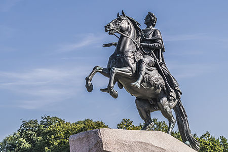 The Bronze Horseman in Saint Petersburg.