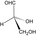 Keilstrichformel von L-Glycerinaldehyd