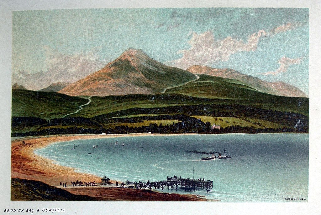 Colline du Goat Fell, sommet principal de l'Isle d'Arran en Ecosse vers 1889.