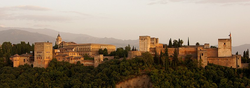 Alhambra of Granada, evening.