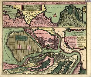 Map from Saint Petersburg 1734