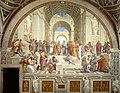 The original fresco "The School of Athens" in Milan, 2005