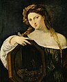 The original painting by Titian (Tiziano Vecello), "Vanity"