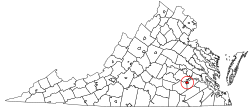 Petersburg highlighted in the Commonwealth of Virginia