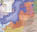 English: Map of the monastic state of the Teutonic Knights between 1260 and 1410