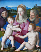 different from: The Holy Family with St. Anna and the Infant St. John the Baptist 