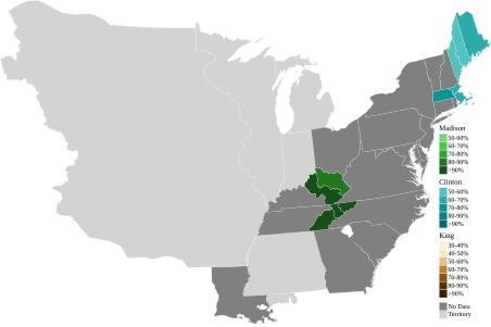 Map of presidential election results by electoral district, shaded according to the vote share of the highest result for an elector of any given candidate. Electoral boundaries for Maryland and most of Tennessee could not be found