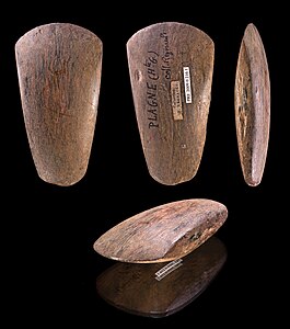 Polished Neolithic ax – Plagne, France - Different views of same specimen - Museum of Toulouse