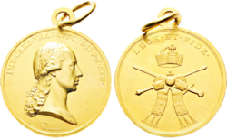 Kaiser Franz II., Porträtmedaille mit dem Wahlspruch LEGE ET FIDE von Johann Nepomuk Würth (Quelle: Wikimedia)