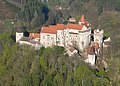 Air photography of castle Pernstein in 2011