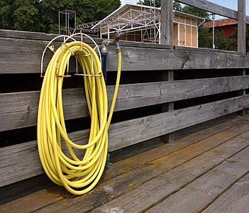 Yellow hose and tap