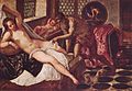 The original painting by Jacopo Tinoretto called "Il Tintoretto", "Vulcan surprises Venus and Mars"