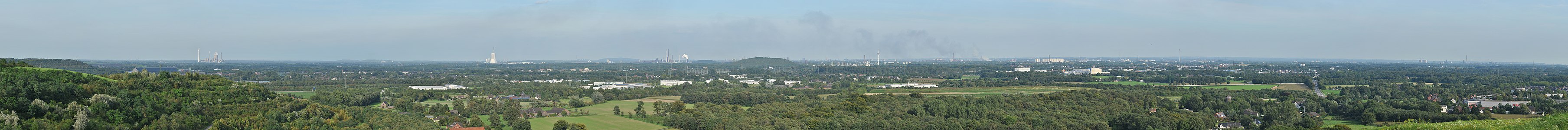 Panorama view over the western part of the Ruhr area