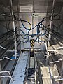 Interior view of an automatic bicycle washing system.