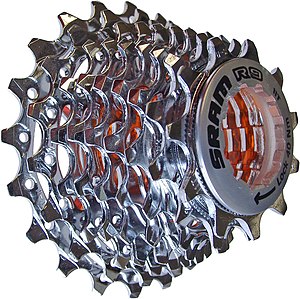 multiple sprockets of a Derailleur gear