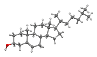 Ball-and-stick model of cholesterol