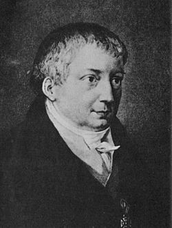 Friedrich von Schlegel um 1829, gezeichnet von Josef Axmann oder Auguste von Buttlar, seiner Nichte, die ihn nach Dresden begleitete. (Quelle: Wikimedia)