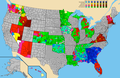 Margin of victory by county