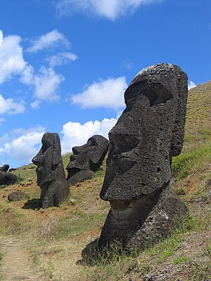 Moai at Rano Raraku. taken during January 2004