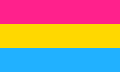 Pansexual flag. As defined by the flag's designers, the yellow is for non-binary attraction, as well as life & happiness.