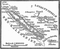 An old map of New Caledonia at "Meyers Konversationslexikon" from 1888 (4th edition)