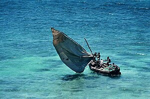 Traditional sailboat in Mozambique