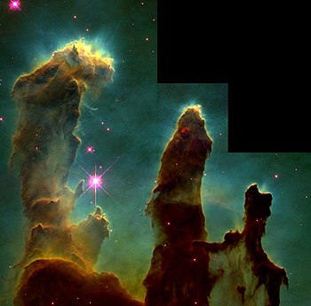 View of the Eagle Nebula pillars.