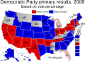 Popular vote winner of the Democratic Presidential Primaries 2008, state level