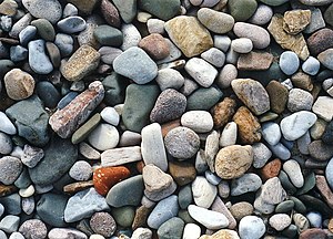 Rocks of various sizes on a beach