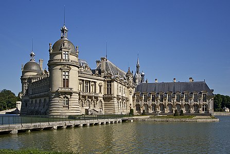 Chantilly castle, Oise department, France, as seen from north-west