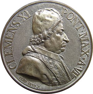 Coin with portrait of Clemens XI