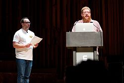 Andy Mabbett appeals for more voice project contributions after receiving one of the Honourable Mention awards