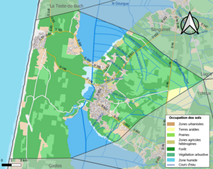 Kolorowa mapa przedstawiająca użytkowanie gruntów.