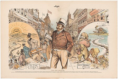 Grant E., Hamilton, Their New Jerusalem, 1892: An anti-semitic cartoon from Judge Magazine.