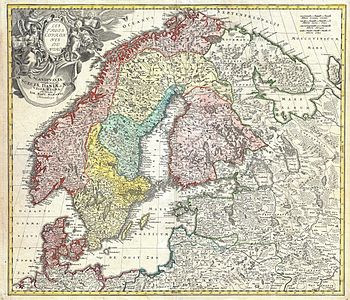 Map of Scandinavia ca 1730.