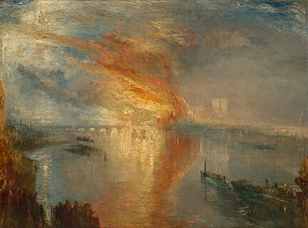 The Burning of the Houses of Lords and Commons, 16 October 1834, by J. M. W. Turner