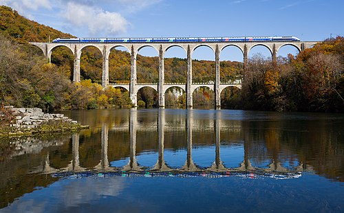 TGV Duplex on the Cize-Bolozon Viaduct