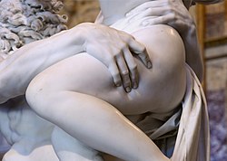 Close up of a statue's hand